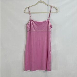 NWT Urban Outfitters Mini Dress Size M Pink Velvet Crystal Rhinestone Accent